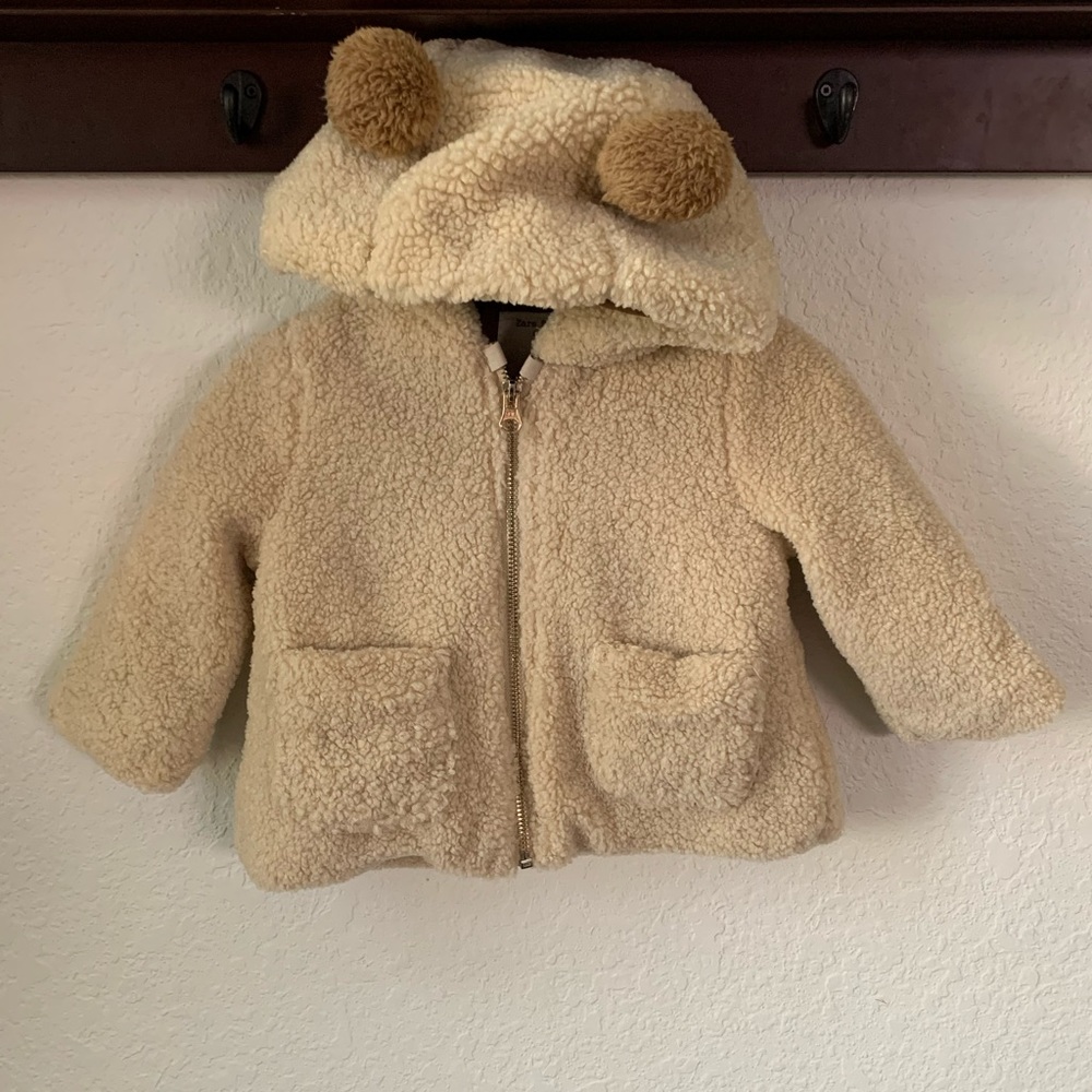 Zara Baby Bear Coat Piled Jacket 9-12 months.